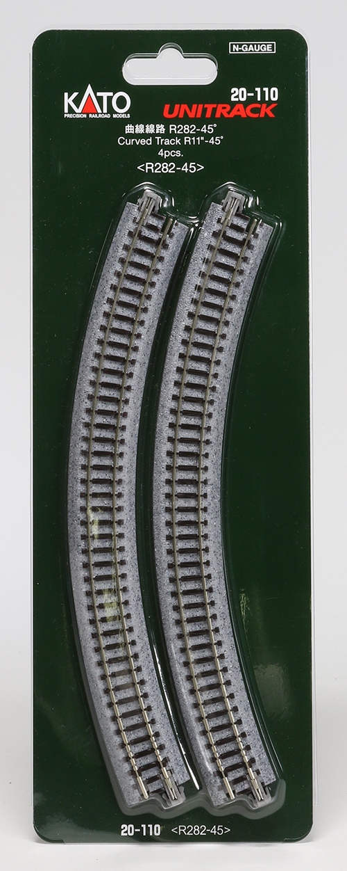 KATO鉄道模型オンラインショッピング 曲線線路 R282-45°（4本入）: 現在販売中の商品 - kato