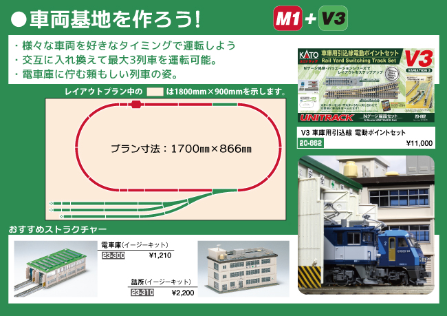 KATO鉄道模型オンラインショッピング Ｖ３ 車庫用引込線電動ポイント ...